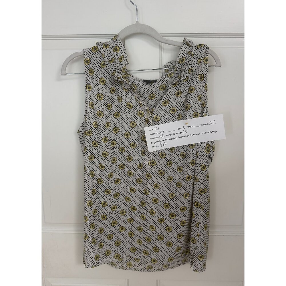 Talbots Sleeveless Sunflower Print Top Size L